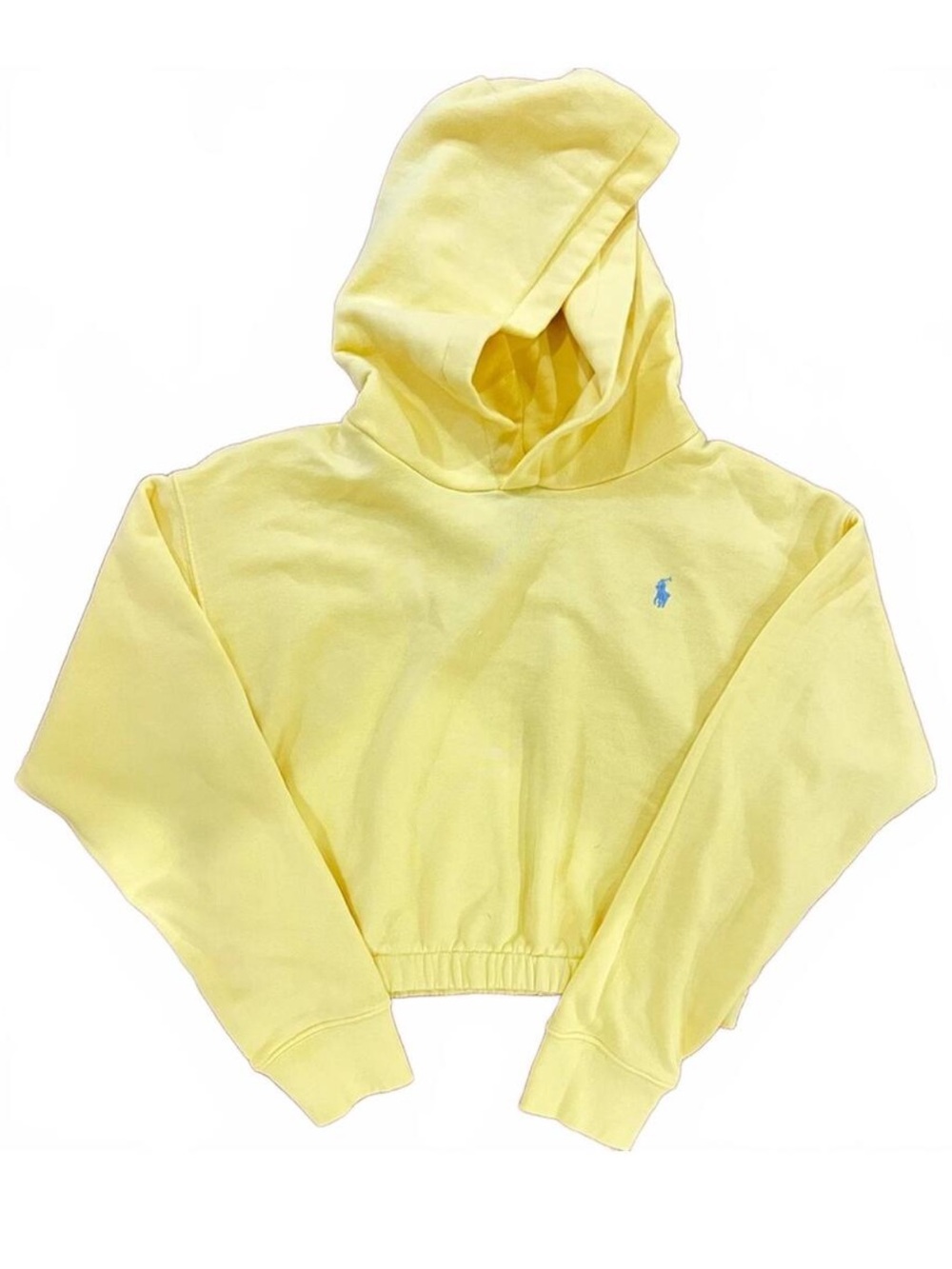 Polo Ralph Lauren‎ Yellow Cropped Hoodie Sweater Kids XL 16 / Womens Size XS